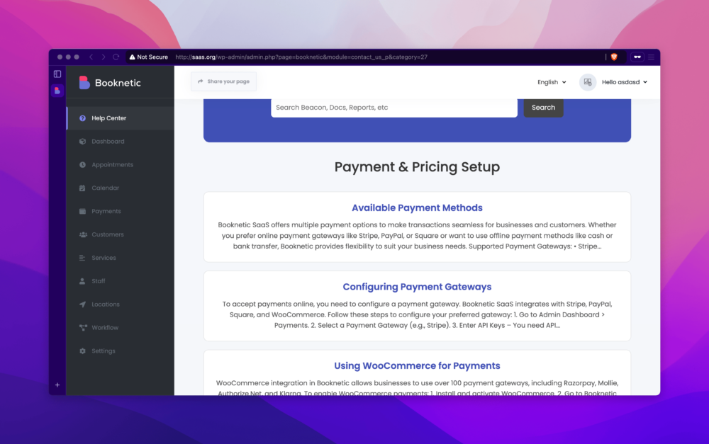 Onboarding for Booknetic SaaS - Image 3